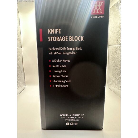 Zwilling Knife Storage Block Extra Large 20 Slot Hardwood Holder Organizer - Picture 4 of 4